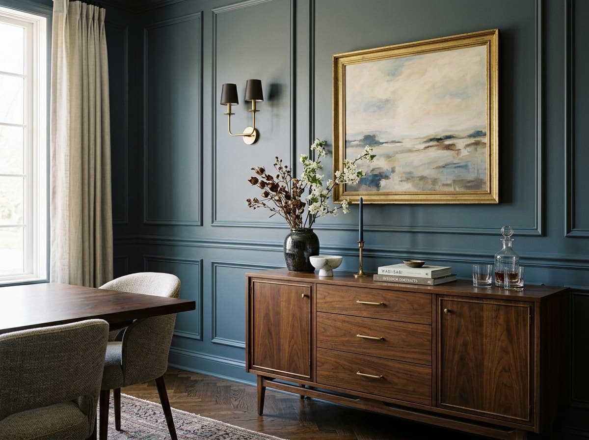 Dining room picture-frame walls in Oakville